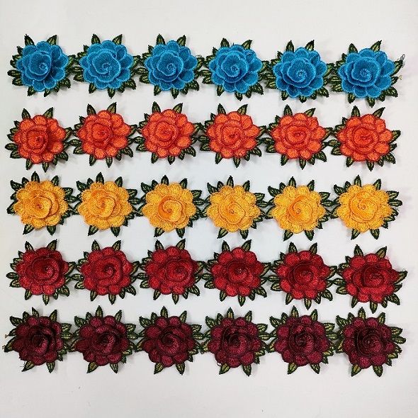 3d polyester tvåfärgad blomspets