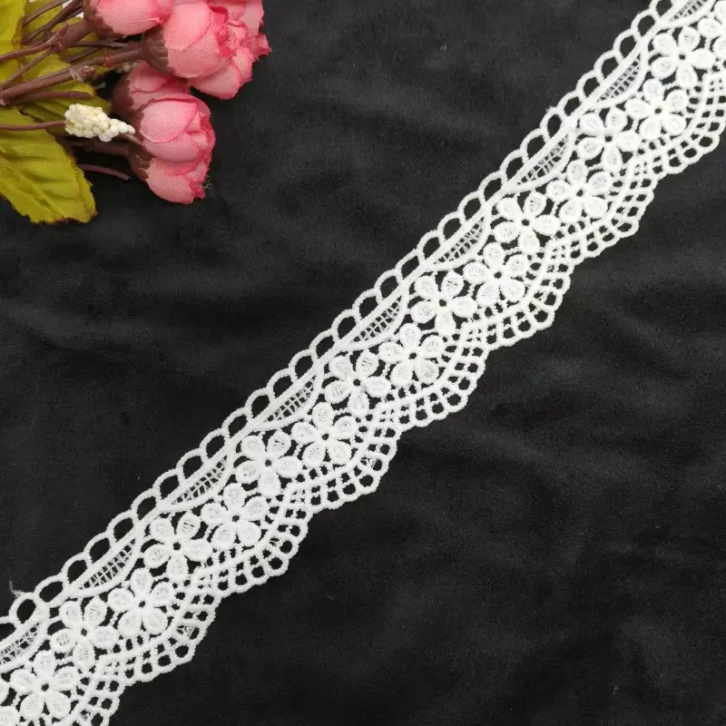 Customizable Fashionable White Milk Silk Embroidered Lace Clothing Accessories Customizable Fashionable White Milk Silk Embroidered Lace Clothing Accessories