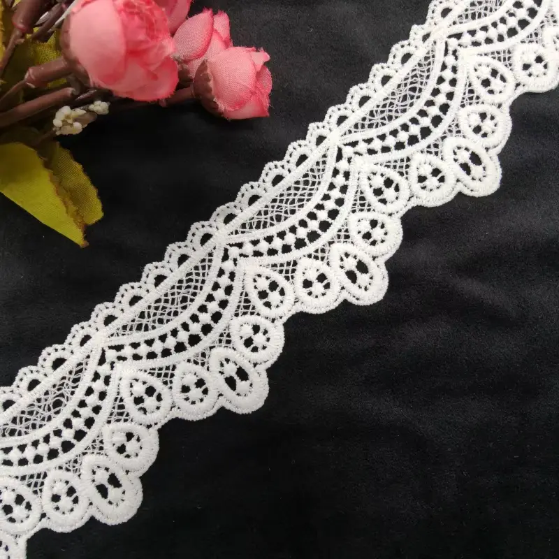 Customizable Fashionable White Milk Silk Embroidered Lace Clothing Accessories Customizable Fashionable White Milk Silk Embroidered Lace Clothing Accessories