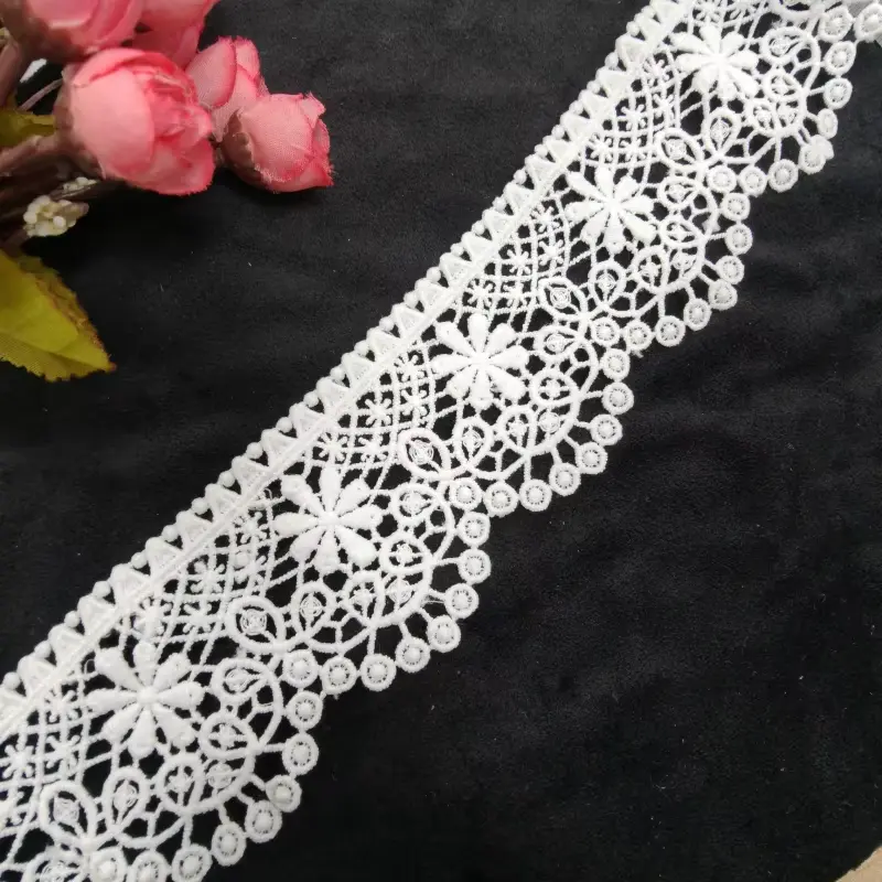 Customizable Fashionable White Milk Silk Embroidered Lace Clothing Accessories Customizable Fashionable White Milk Silk Embroidered Lace Clothing Accessories