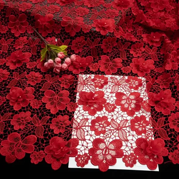 Vintage Multi Color Embroidery Mesh Lace Fabric For Dresses