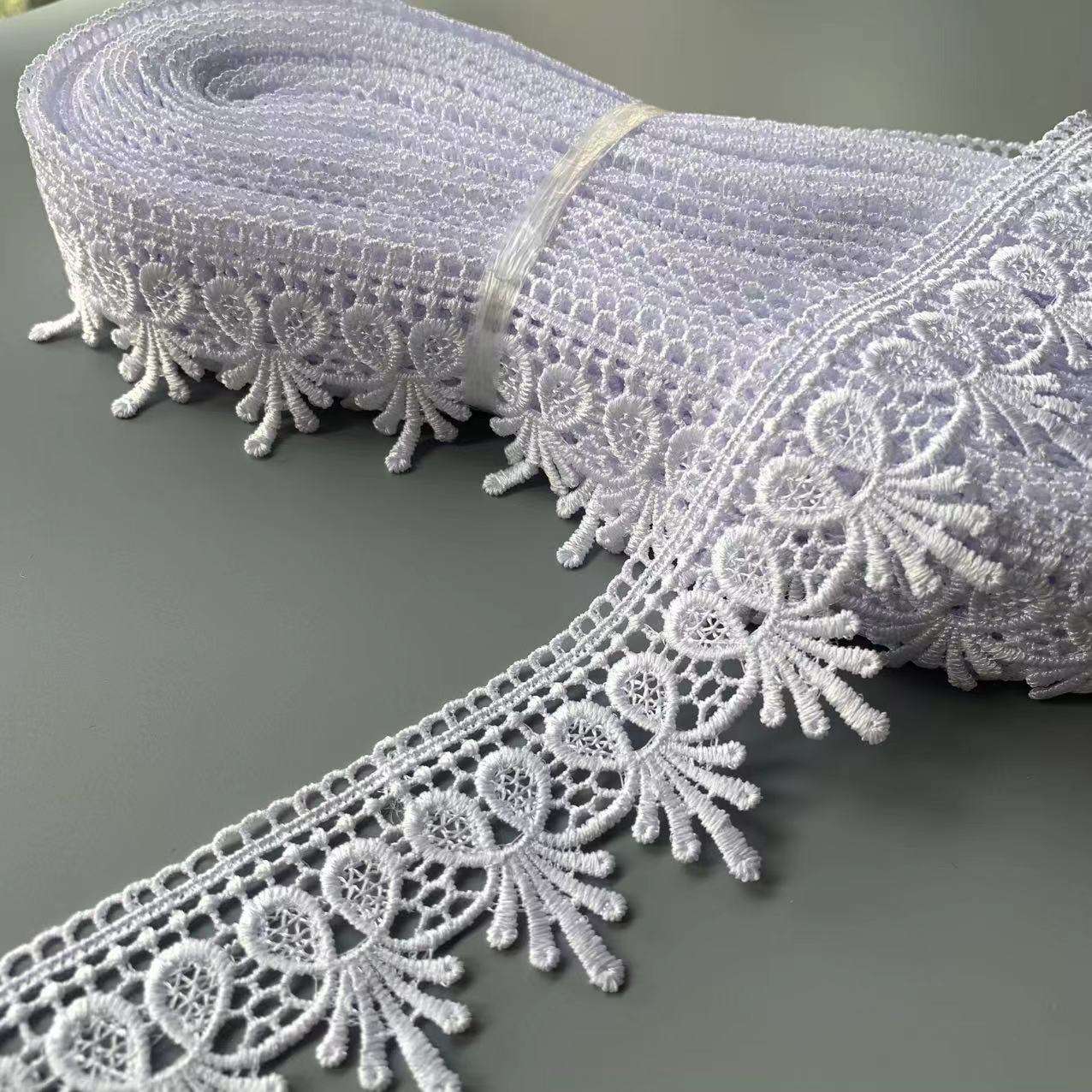 Anpassad polyester spets smal broderi spets trim flerfärg