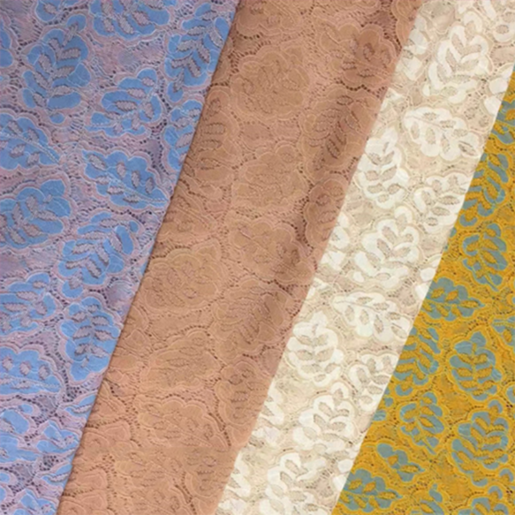 Ny design grossist färgglad nylon tyg för lady klänning
