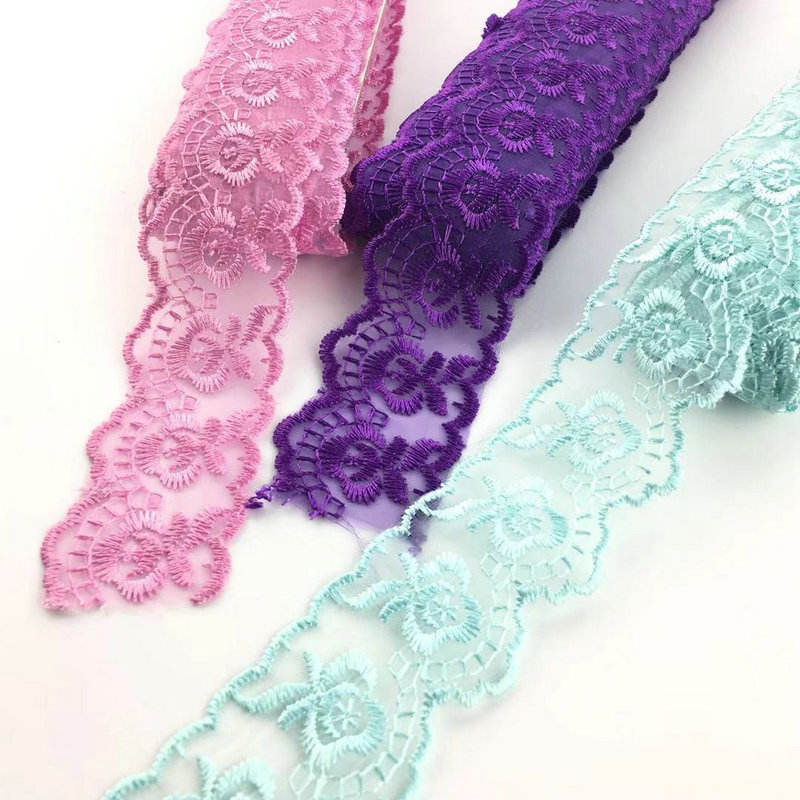 Klassisk design Multi Colors Organza Lace Trim Brodery Organza Lace Wholesale