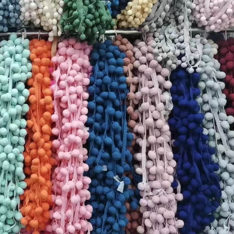 Multi Colors Ball spetsdekorativ tofs design pom pom trim