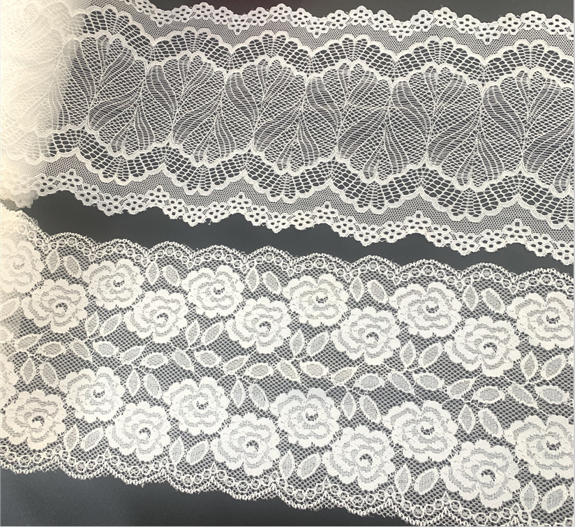 Hot Sale Fancy Nylon Spandex Lace Stretch spets trim elastisk spets för underkläder och underkläder