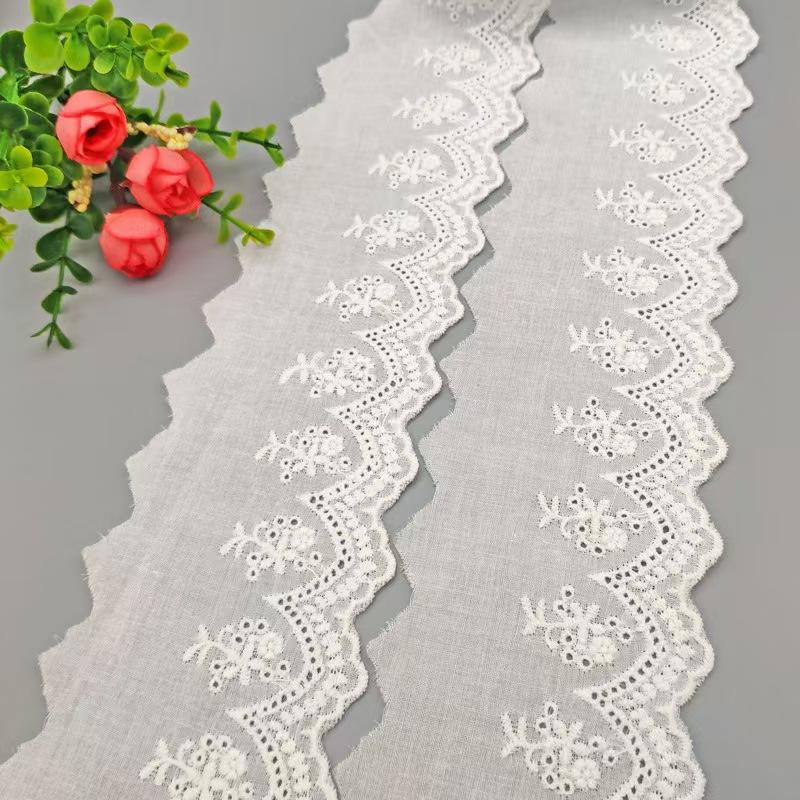 T/C bomullsspets trimning av broderi Bomullsspets Trim Flower T/C Eyelet spetsklippning