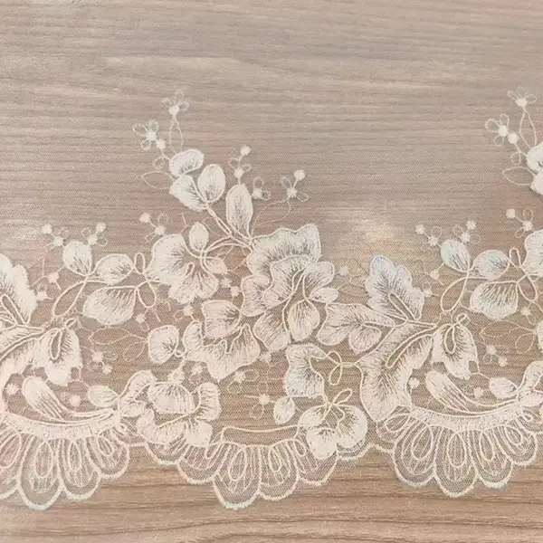 Klassisk utsökta nätpolyester broderade spetsar för kvinnokläder